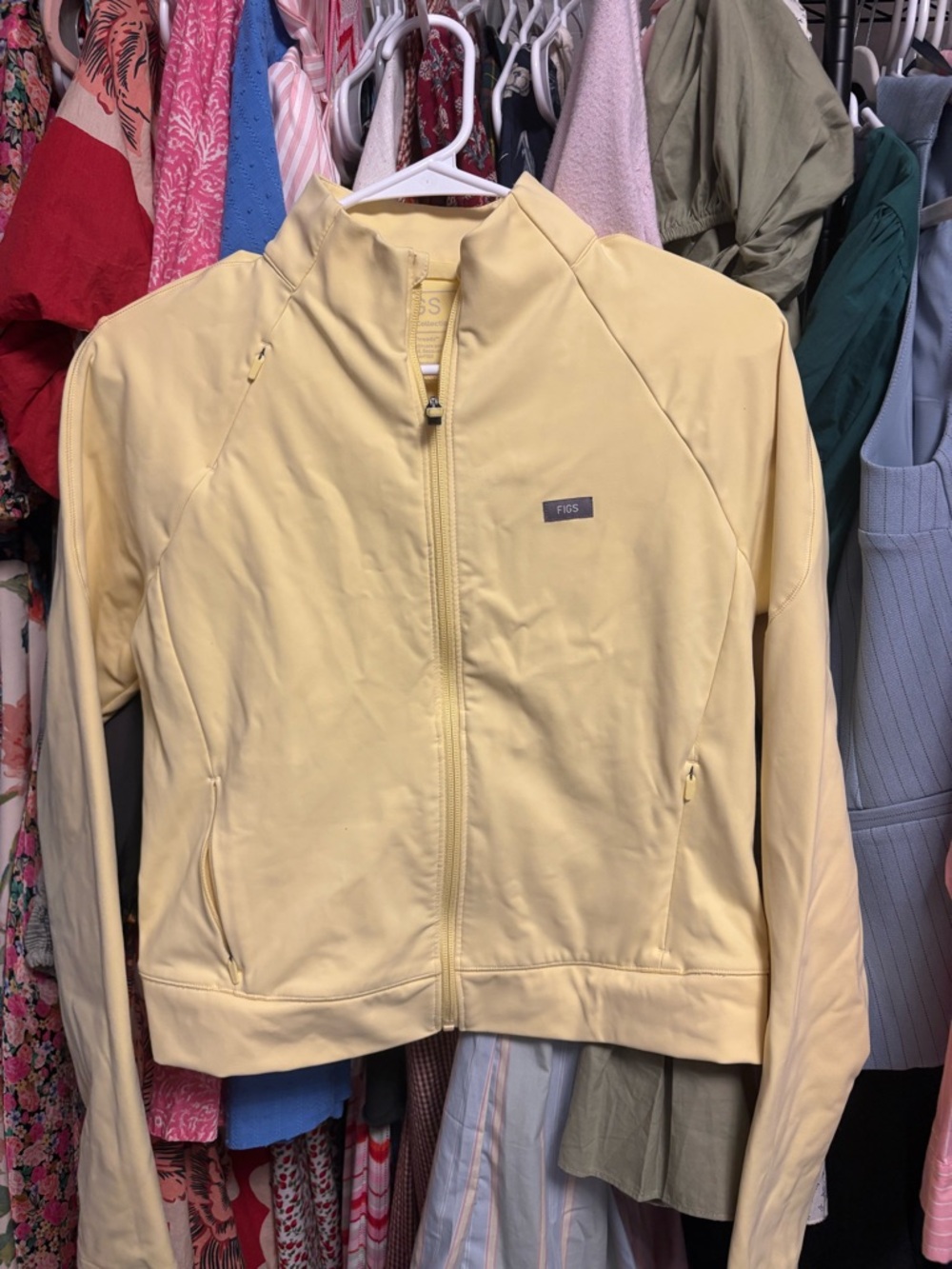 FIGS Butter Yellow Contour Knit Jacket